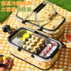 Outdoor picnic basket, large-capacity insulated bag, foldable portable takeout delivery box, fresh-keeping and cold-preserving ice pack, shopping basket details Picture